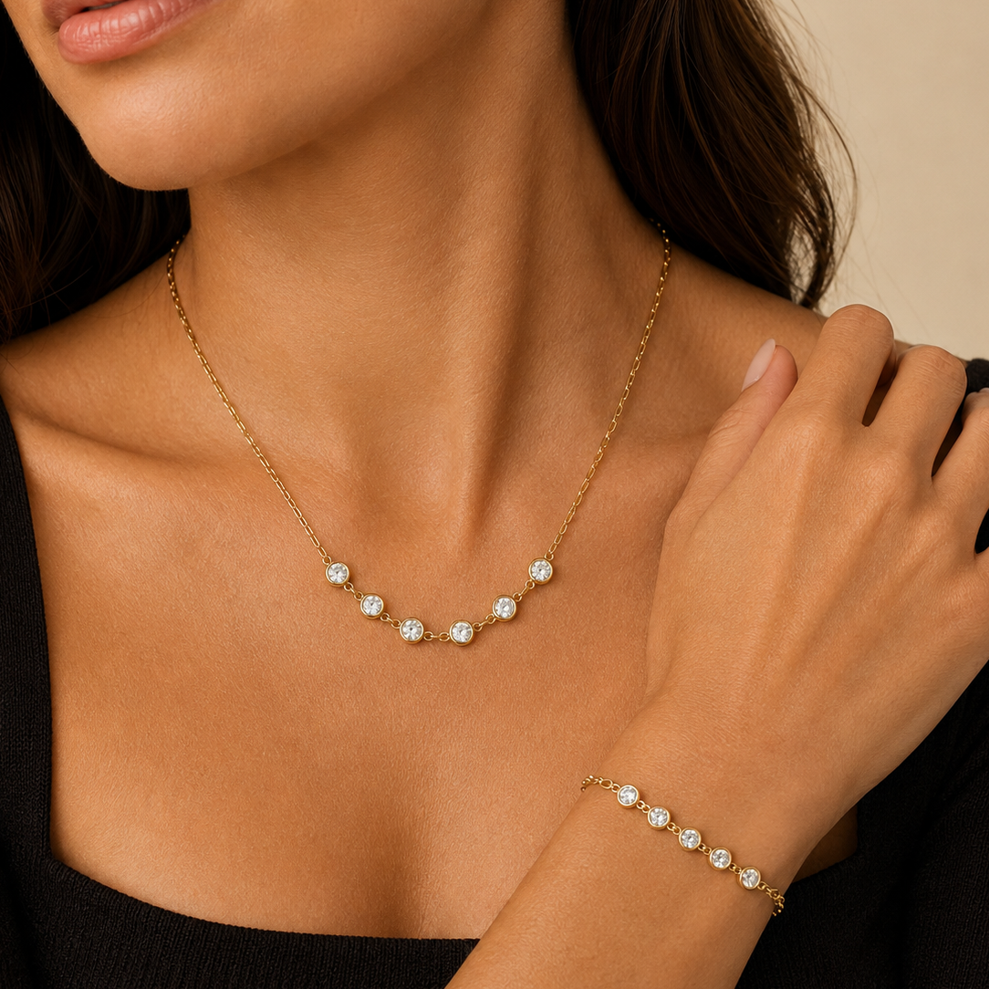 Parure Céleste – Collier & Bracelet.