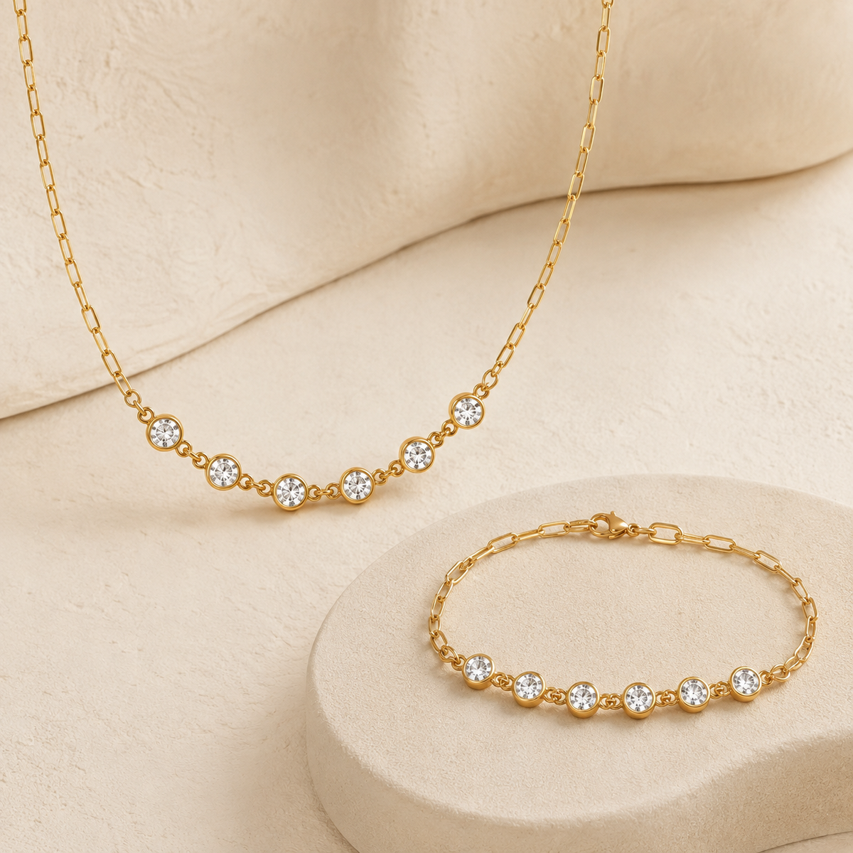 Parure Céleste – Collier & Bracelet.